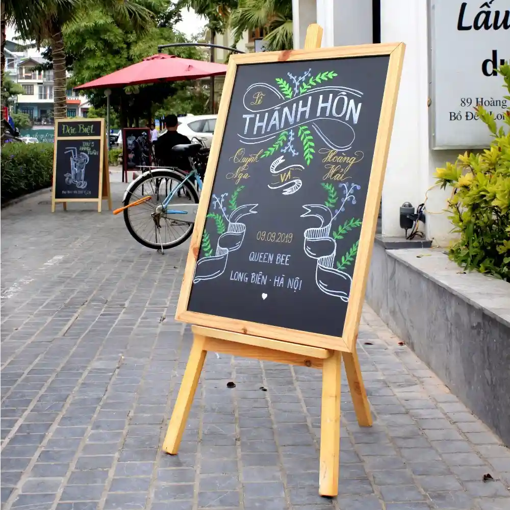 Bảng Menu treo tường - Bảng đen viết phấn 2 mặt cao cấp