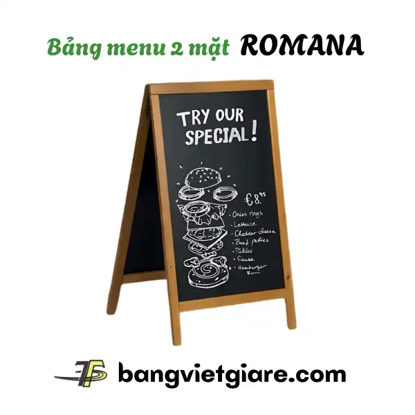 Bảng menu chân đứng 2 mặt ROMANA