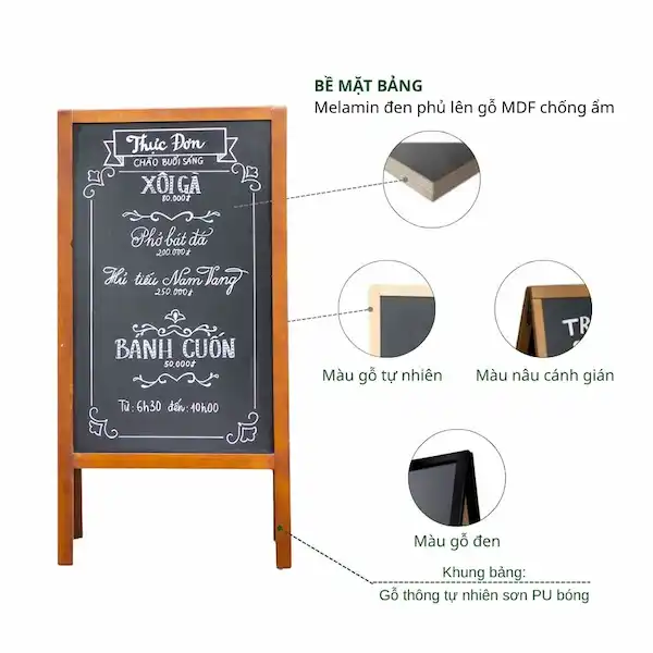 Bảng menu 2 mặt ROMANA