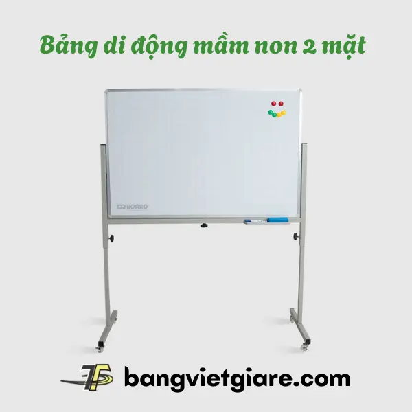 Bảng di động mầm non 2 mặt từ trắng + nỉ nhám
