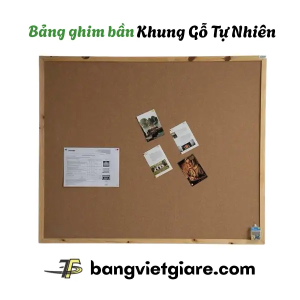 Bảng ghim bần khung gỗ tự nhiên cao cấp